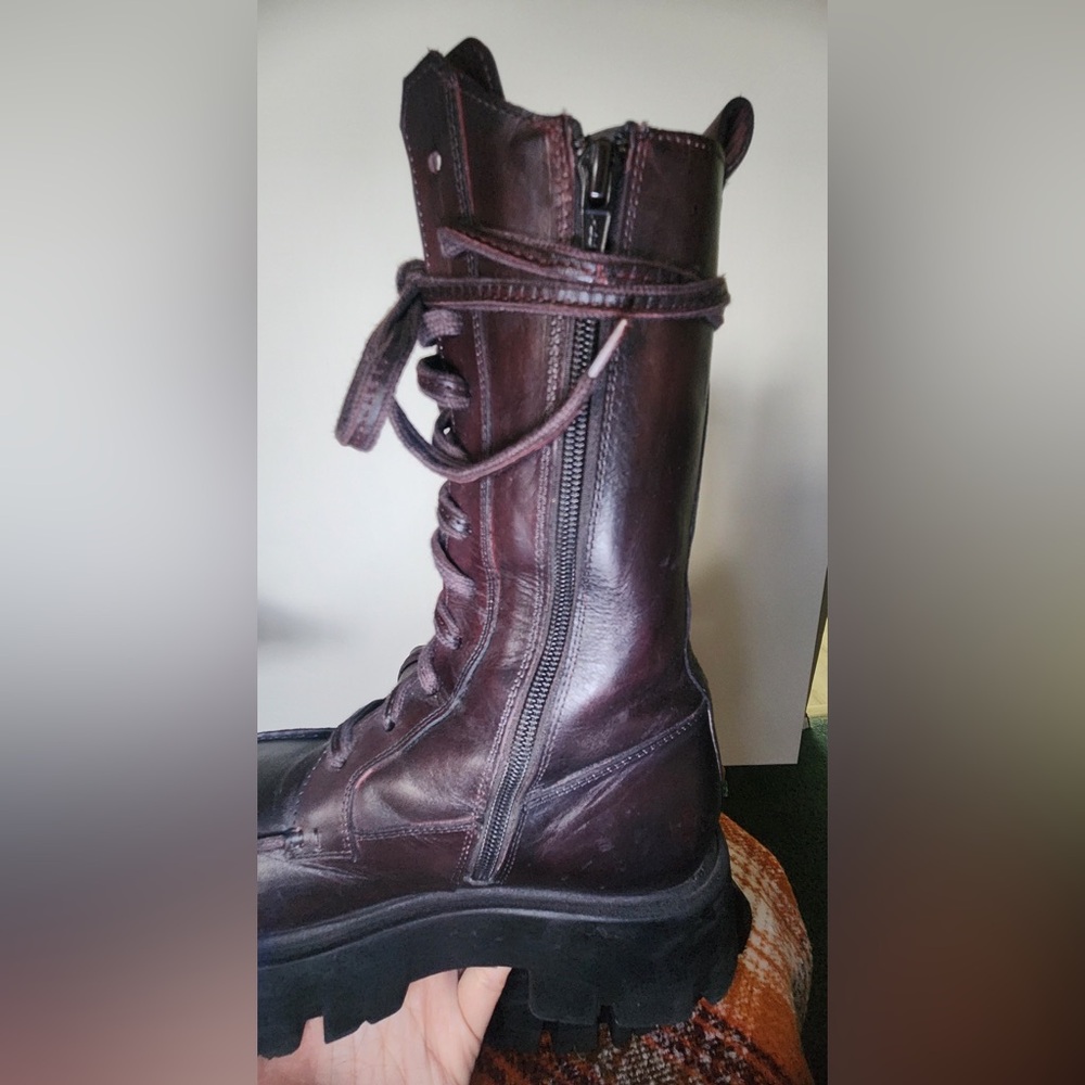 Free People Jones Lug Sole Lace-Up Boots in Hot Fudge color - Picture 6 of 9